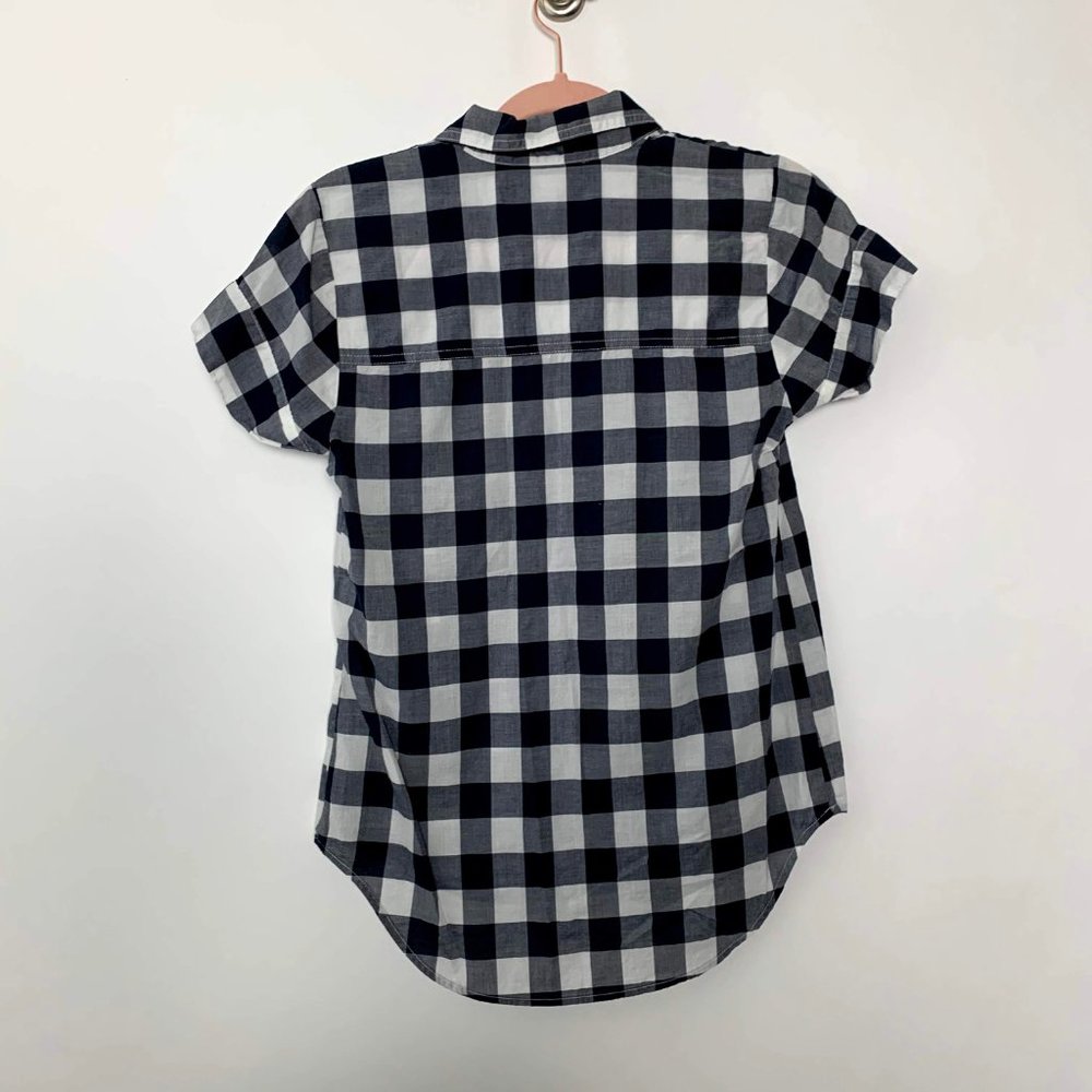 J.Crew Gingham Popover Shirt Plaid Blue XS #4455 - Picture 4 of 7